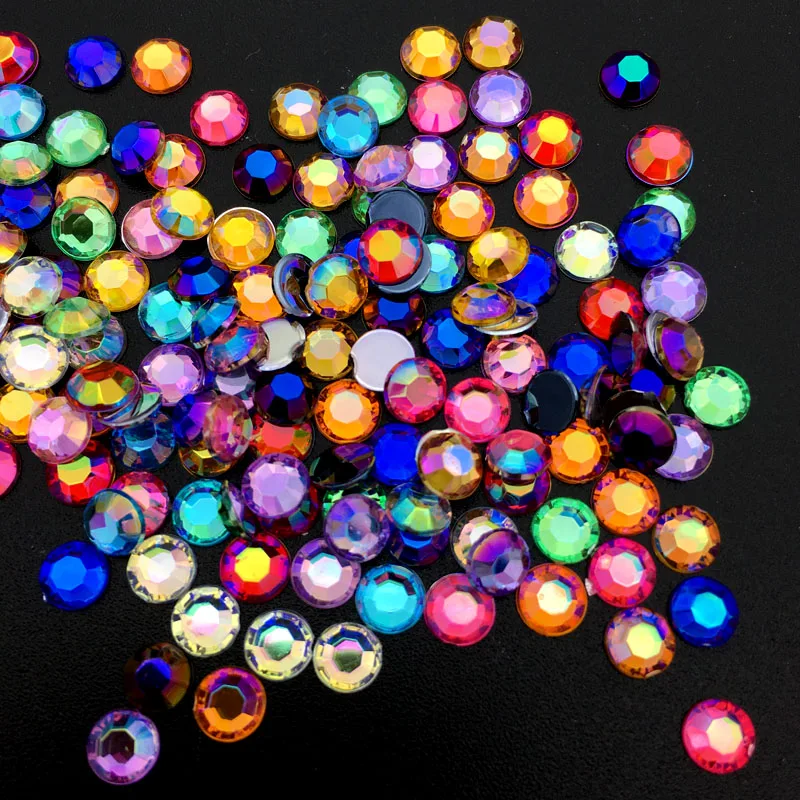 

AB Colorful 5MM Mixed color Nail Art Rhinestones crystal Acrylic Round Glitter DIY Nail Decorations