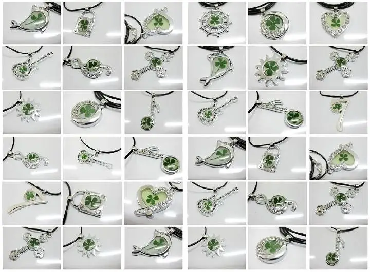 27 pcs real shamrock jewelry mixed design fashion personal pendant