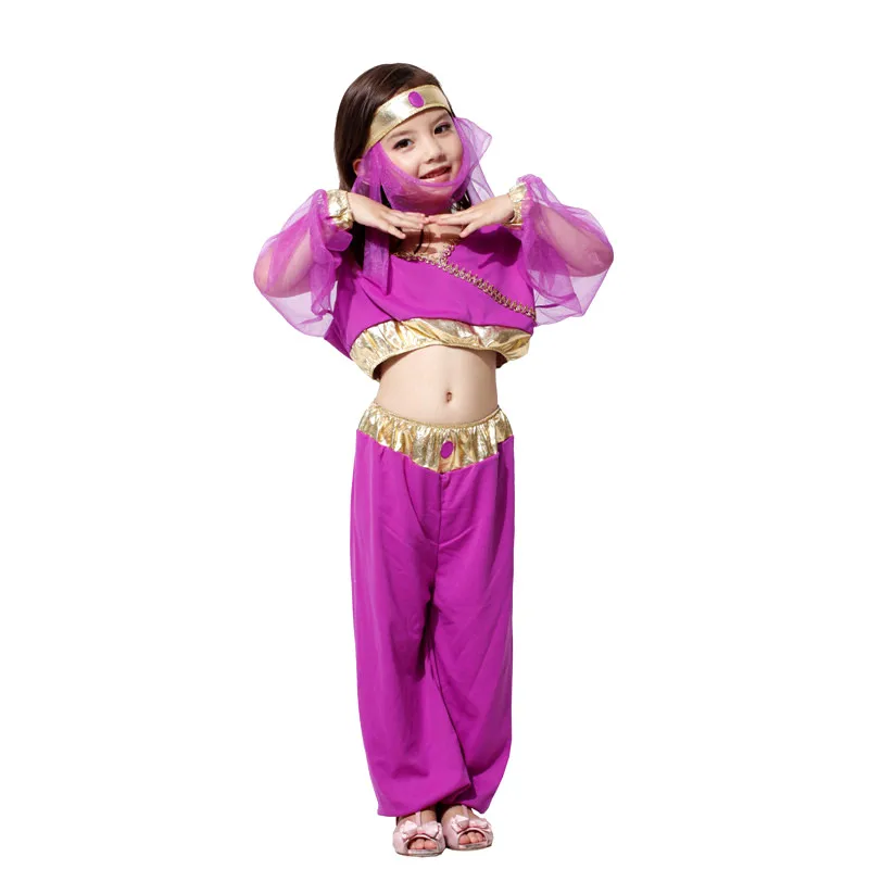 Nieuwjaar Kerstmis Carnaval Halloween Kinderen Fancy Dress Buikdans Kinderen Meisje Arabisch Kostuum Arabische Prinses Cosplay Kleding