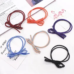 6 Pcs/lot Double layer Bow tie Girls Elastics Rubber Band  Hair Accessories Scrunchie Headdress  Cute candy color