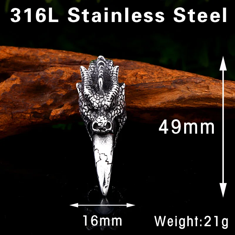 Beier new store 316L Stainless Steel Domineering Necklace Pendant Classic Animal Dragon House Men\'s Pendant LLBP8-414P