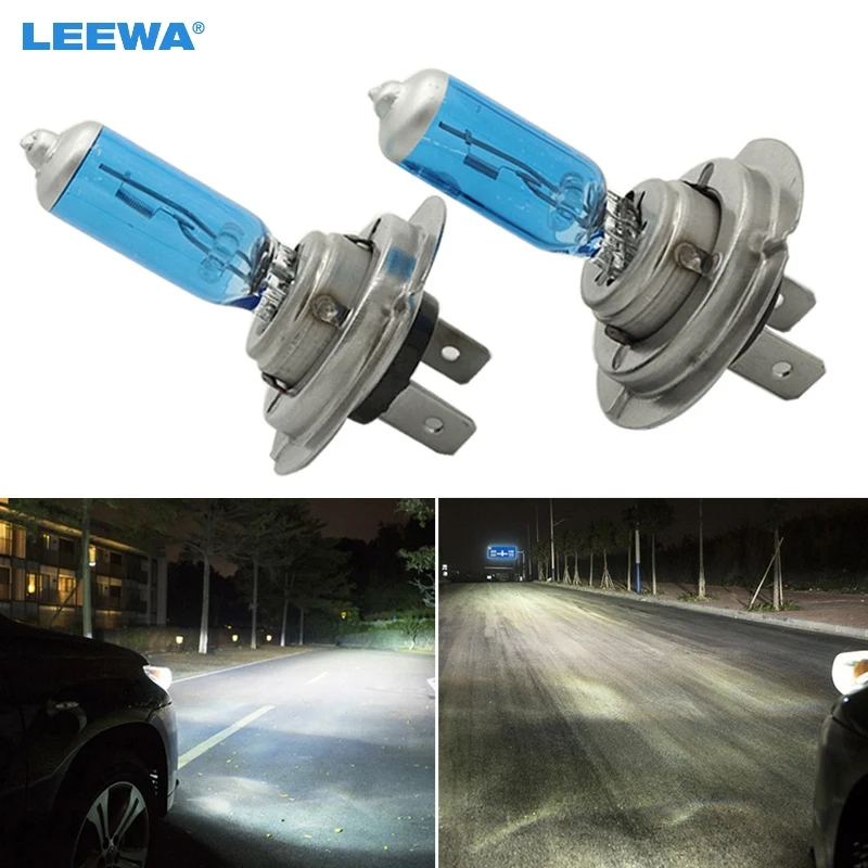 LEEWA 20pcs H7 55W/100W 12V Super White FogLights HalogenBulb Car Headlights Lamp Car Headlight Bulbs #CA2029