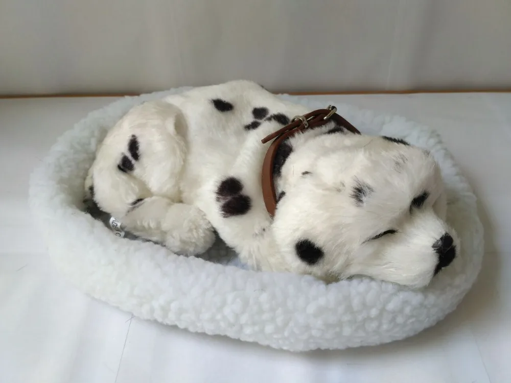 

new simulation breathing dog plush spot dog on a mat gift about 25cm 1818