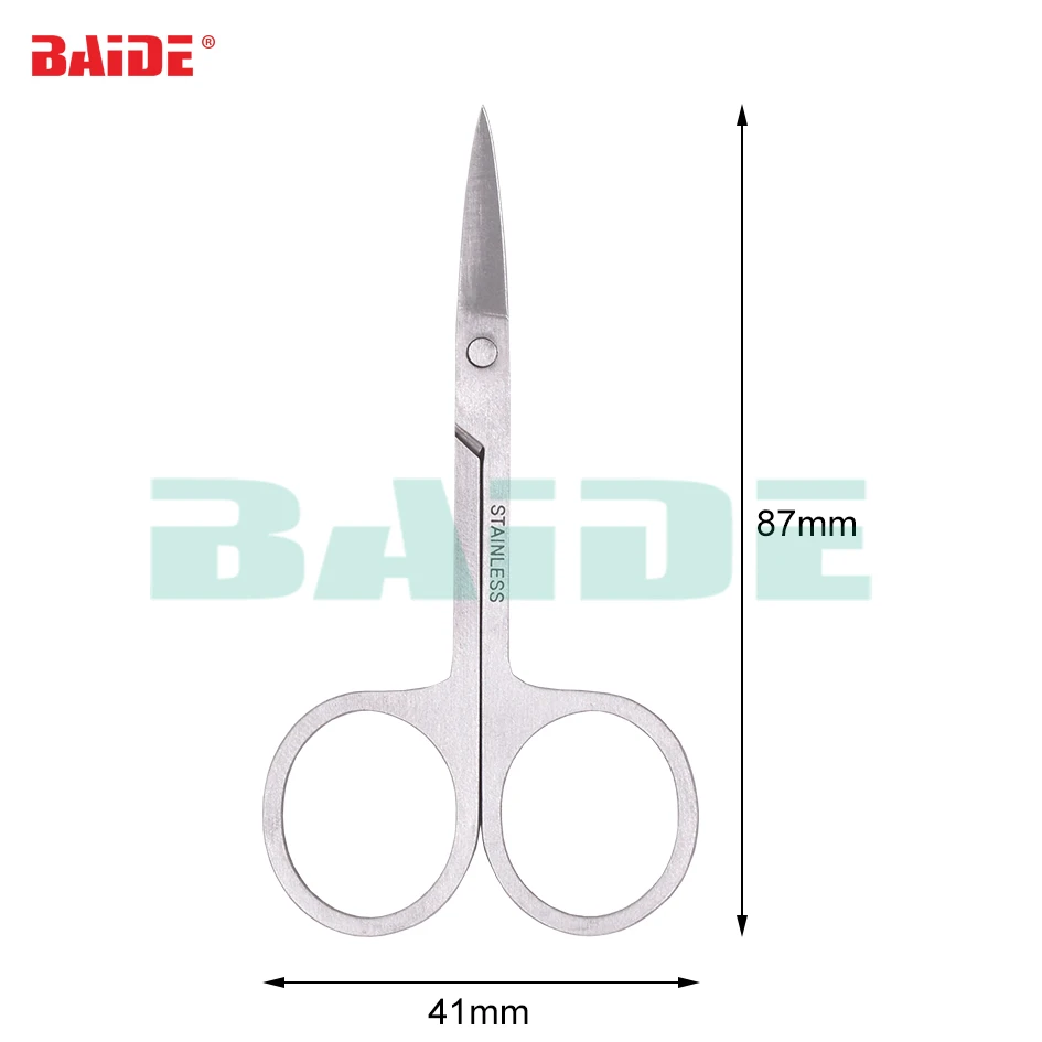 87 x 41 mm Mini Stainless Steel Scissors Bent Straight Scissor for Vape Coil Jig Eyelashes Nose Hair Fishing 1000pcs/lot