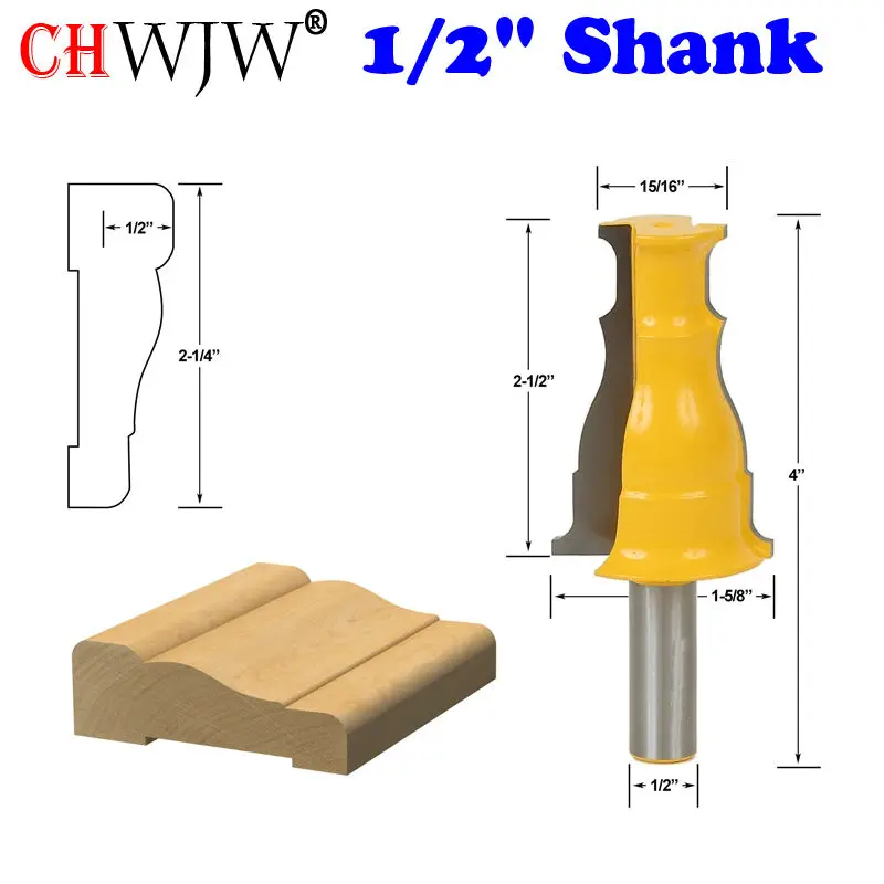 

1Pc Door & Window Casing Router Bit - 1/2" Shank Line knife Woodworking cutter Tenon Cutter for Woodworking Tools