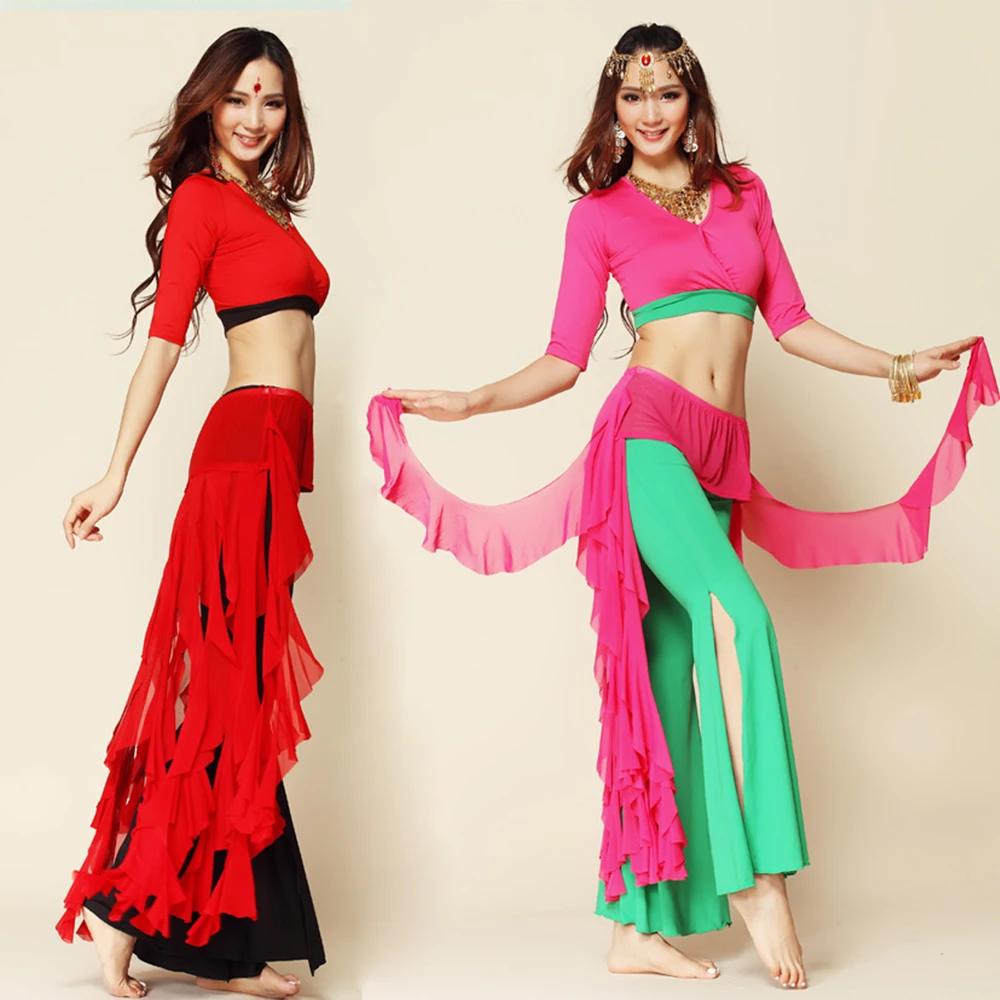 Belly Dance Costume Set Top, Pants, Hip Scarf Women Belly Dancing Practice Wear Professional costume for belly dance