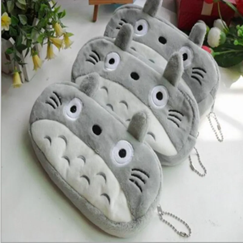 1Pc Cute Plush Totoro Cat Pen Pencil Bag Case Cosmetic & Makeup Pouch Coin Purse Wallet Bags