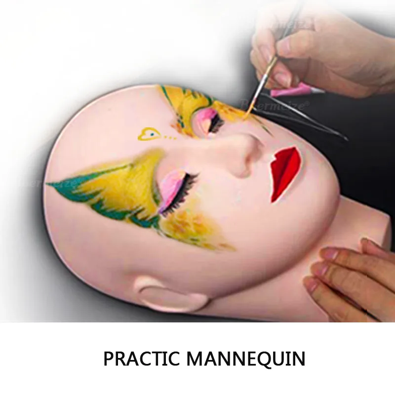 Head Practice Closed Eyes Mannequin Head Massage Makeup Eyelash Extension Practice Model Hat Hairs Glasses Display Wigs Showcase