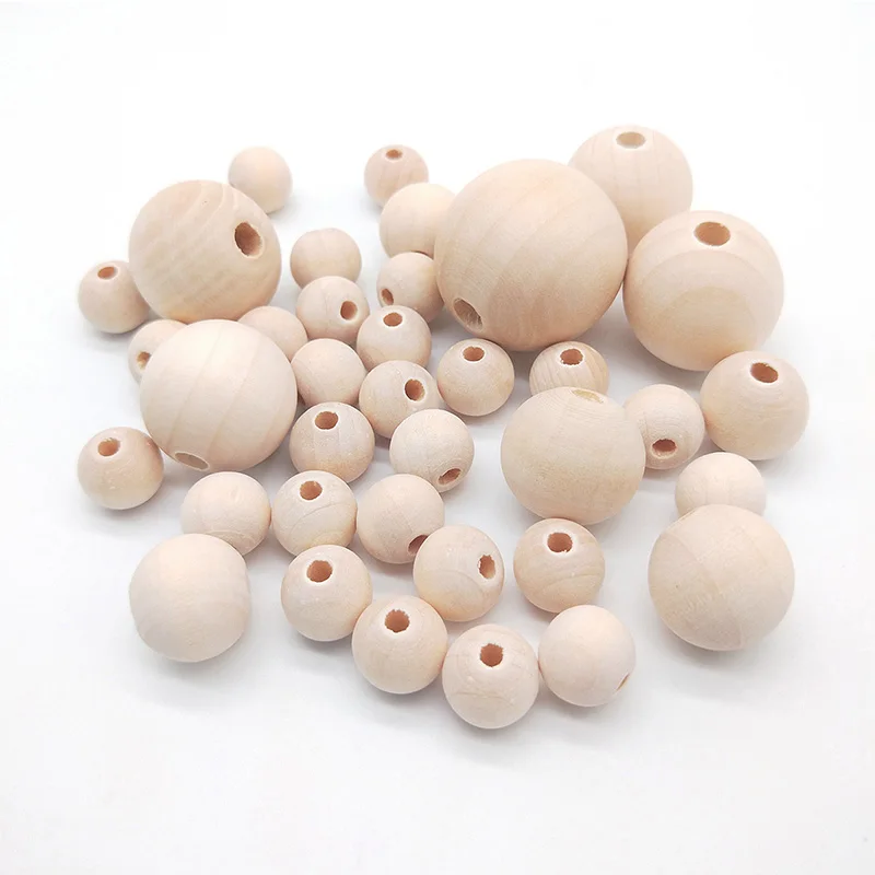 Pick 8-30mm Sfera Naturale Perline di Legno Naturale di Colore Eco-Friendly In Legno Del Distanziatore Perline FAI DA TE Braccialetto di Fascino