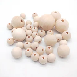 Pick 8-30mm Natural Ball Wood Bead Natural Color Eco-Friendly Wooden Spacer Beads DIY Charm Bracelet Jewelry Making Accessories