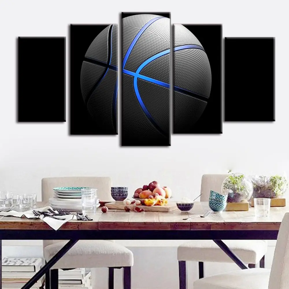 

Blue Light Basketball Artwork for Living RoomWall Art Canvas Print Modern Sports Poster Boys Bedroom Wall Decor Dropshipping