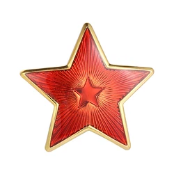Red Star with Gold Metal Rim Pin Badge