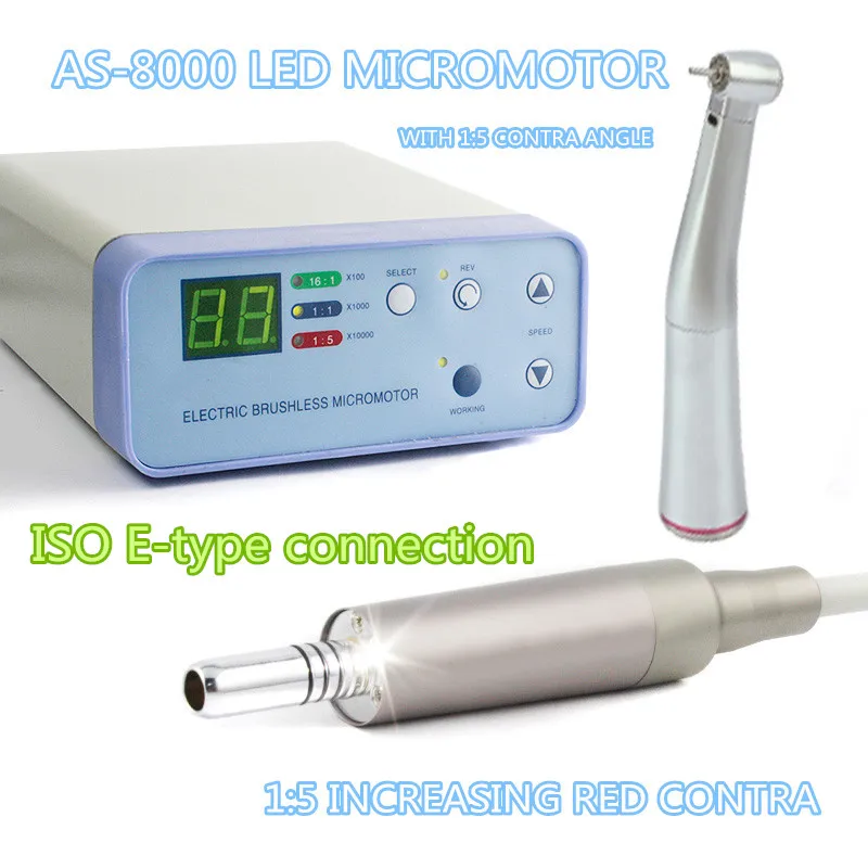 Electric Micro motor with 1:5 LED Handpiece System Micromotor Cord NSK  ISO standard connection E-type