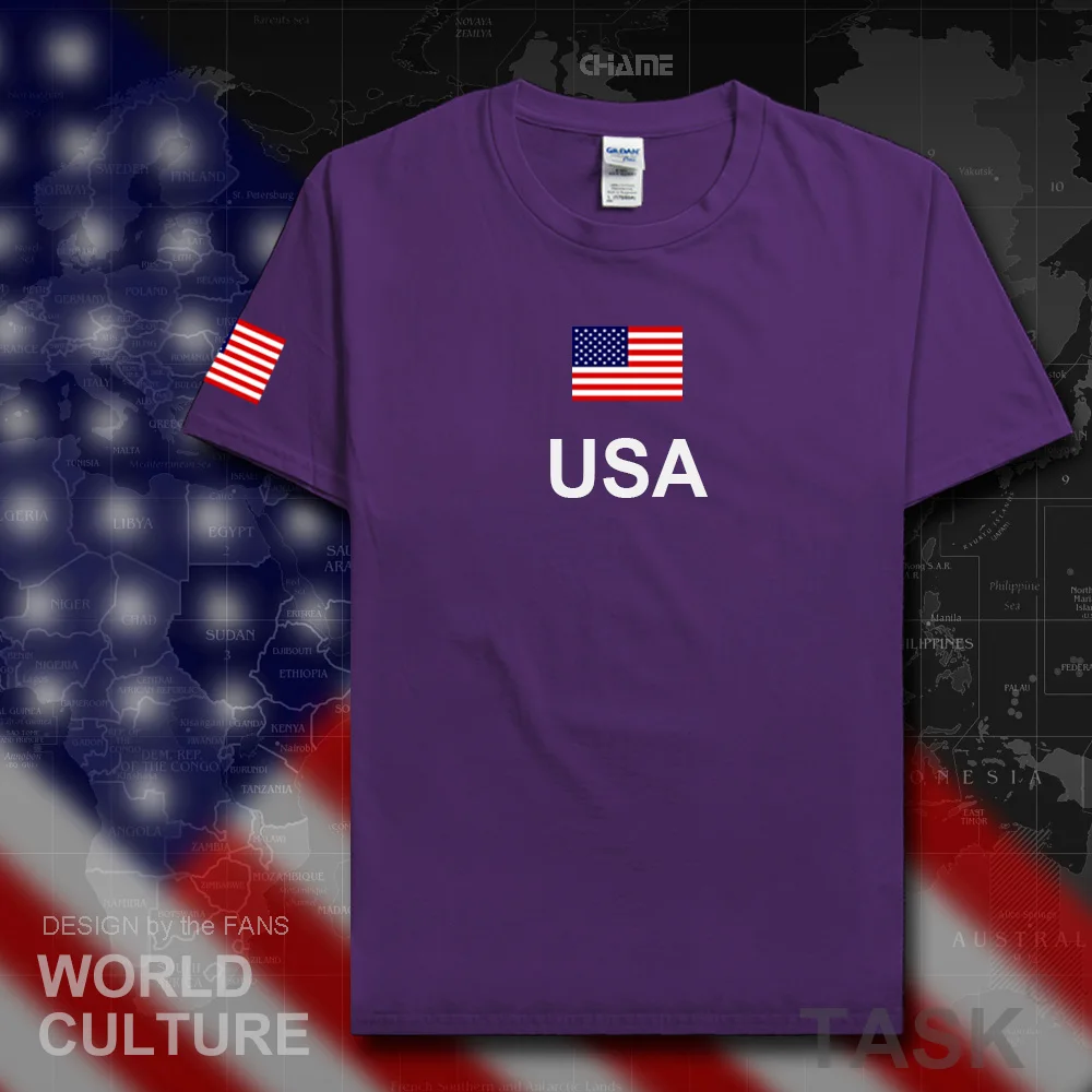 United States of America USA US t shirt man jerseys 2017 t-shirts 100% cotton nation team cotton meeting fans streetwear fitness