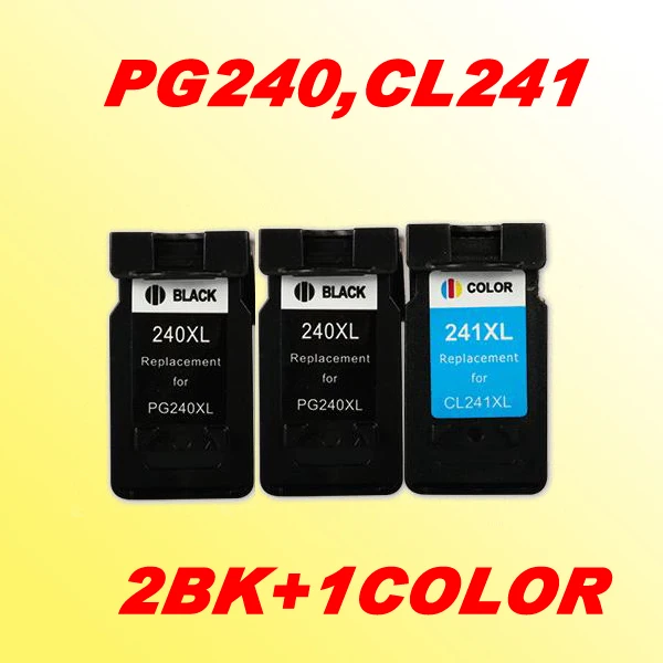 

2BK+1COLOR ink cartridge for canon PG240 CL241 PG-240 CL-241 PG240XL Pixma MX372 MX432 MX512 MG2120 MG3120 MG3220 MG4120 MG4220