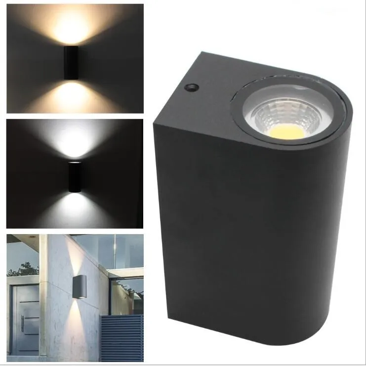 Modern 6W 10W GU10 Up Down Waterproof Outdoor LED Wall Light Garden Porch Wall Sconces Indoor Wall Lamps AC85-265V Free Shipping