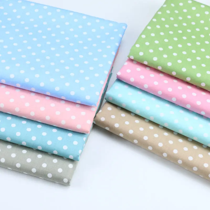 Delicate Polka Dot  100%cotton Quilting fabric Clothes Home Textile Bedding Sewing Doll Cloth DIY A48