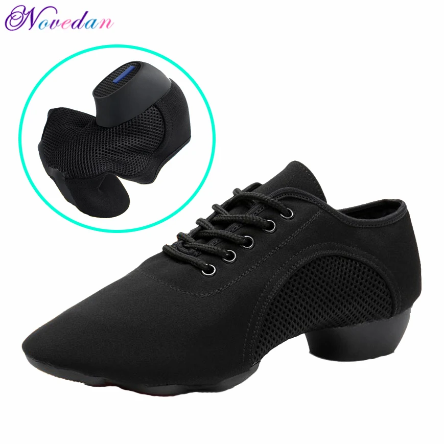 Black Professional Salsa Dance Shoes Men Women Standard Ballroom Tango Latin Teacher Dance Shoes Canvas Jazz Sneakers