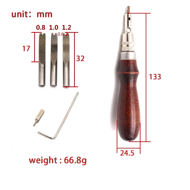 Practical 5 In 1 DIY Leather Craft Pro Stitching Groover Crease Leather Multifunction Adjustable Trench Device Tool Set