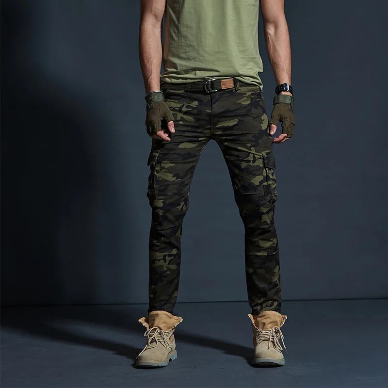 Pantalones Cargo de estilo militar para hombre, pantalones transpirables impermeables con bolsillos del ejército, pantalones casuales de talla grande