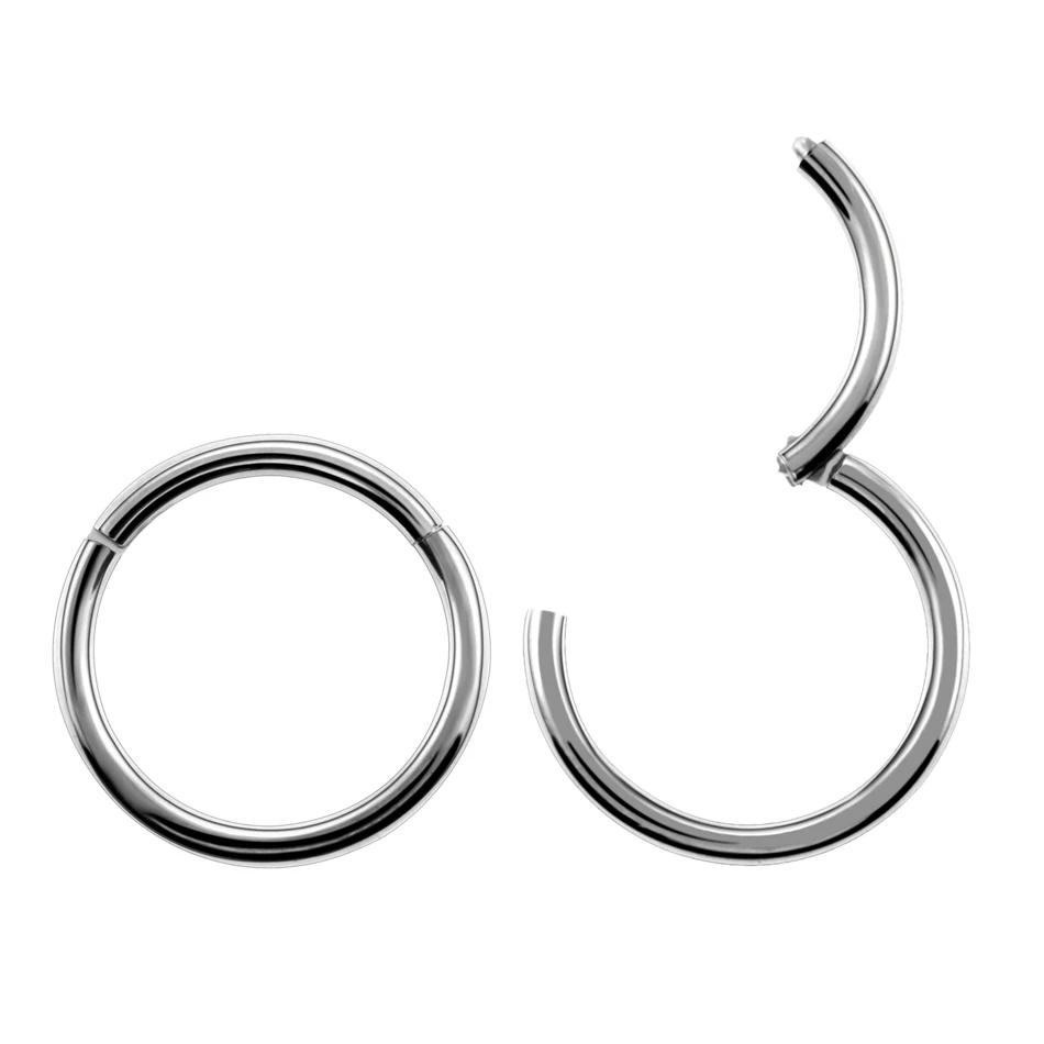 1PC Titanium Nose Hoop Septum Clicker Piercings Hinged Segment Rings Lip Helix Daith Cartilage Earrings Tragus Eyebrow Piercings