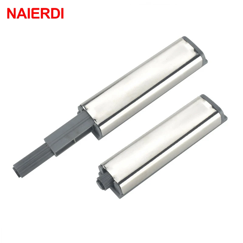 NAIERDI Door Stopper Cabinet Catches Stainless Steel Push to Open Touch Damper Buffers Soft Quiet Closer Furniture Hardware