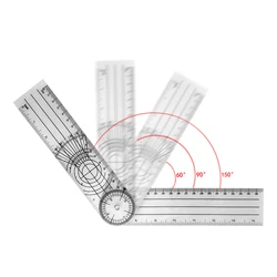 0-140mm angolo goniometro a 360 gradi righello ad angolo spinale medico righello inclinometro ad angolo goniometro strumento di misurazione del cercatore di angoli