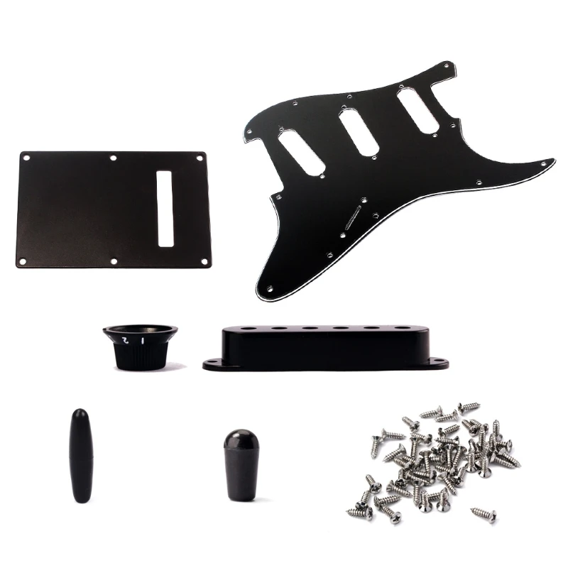 1set SSS Electric Guitar Pickguard guard Back Plate Pickup Cover Knobs Tips For St Sq Parts Guitar accessory tools ﻿