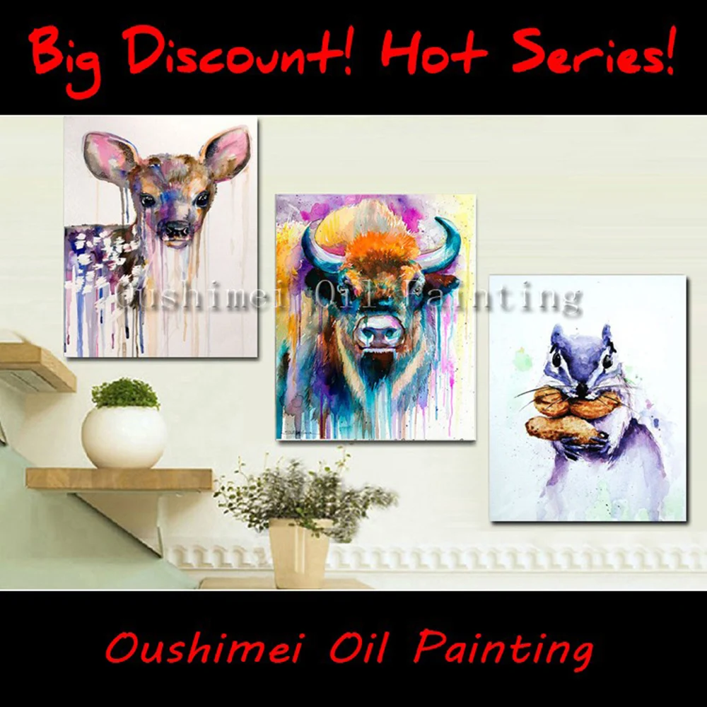 

Handmade Animals Oil Painting Modern Abstract Hang Paintings For Christmas Wall Decor Deer Painting On Canvas Cute Squirrel