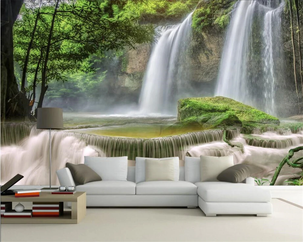 

Beibehang Custom Wallpaper Home Decorative Mural 3D Aesthetic Fresh Falls Landscape Waterfalls TV Walls mural photo 3d wallpaper