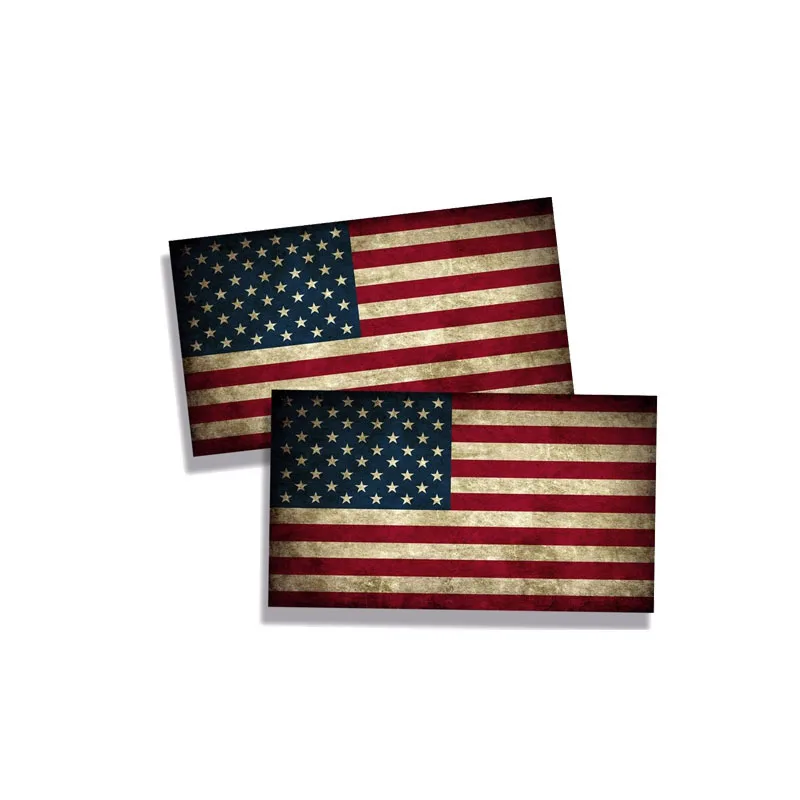 YJZT 2X 11CM*6.2CM  Rustic USA American Car Sticker Flag Funny PVC Decal 12-0491