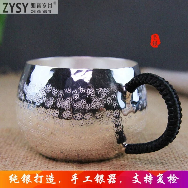 

High grade 999Silver made Tea cup Kung Fu Tea gift for family and friends kitchen office tea set