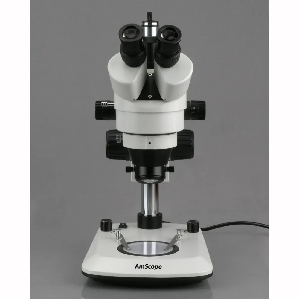 Trinocular Stereo Zoom Microscope--AmScope Supplies New 7X-45X Dual Lit 6W LED Trinocular Stereo Zoom Microscope