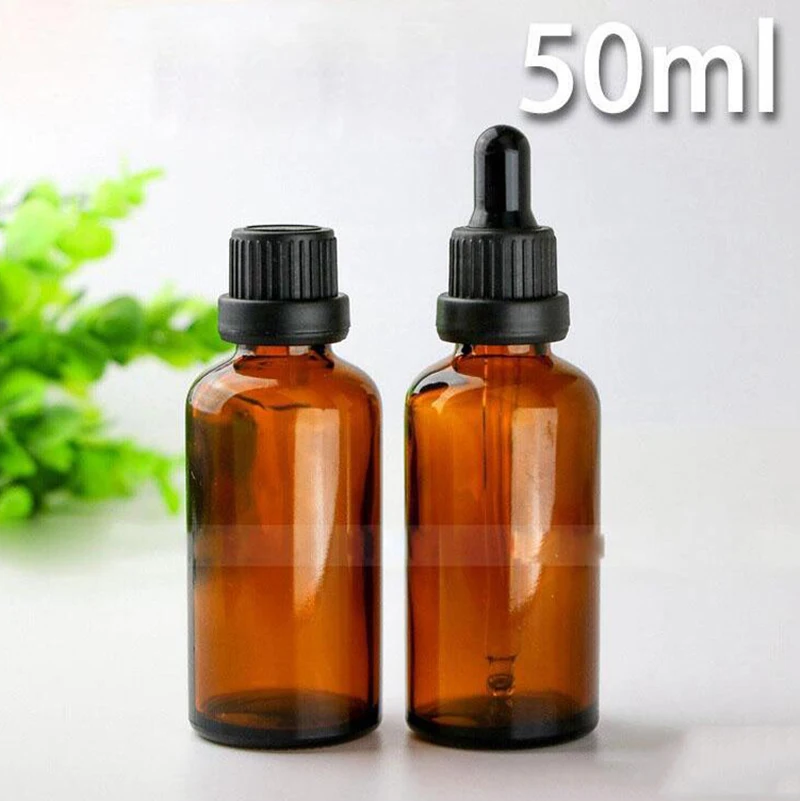 50ML Amber Glass Dropper Bottle 7 Styles Caps Empty E Liquid Bottles 50ml High Quality 50ml Ecig Eliquid Glass Containers