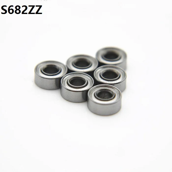 50pcs/lot S682ZZ S682 ZZ 2x5x2.3 mm Stainless Steel bearing deep groove ball bearings Miniature Mini bearing 2*5*2.3