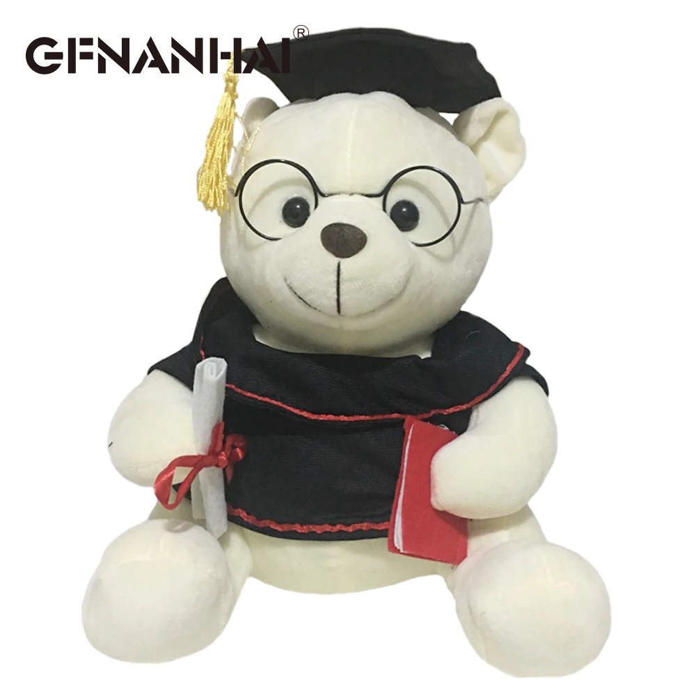 1pc 18cm kawaii Dr. Bear plush toy stuffed soft cute Teddy bear animal dolls Graduation bear for kids children birthday gift