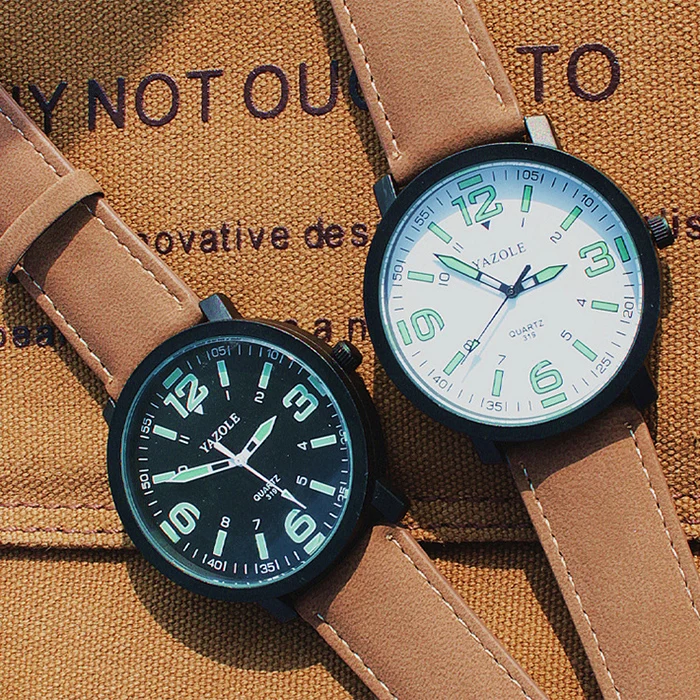 2018 New Large dial watch, men and women, large frame waterproof luminous college wind belt, student watches watch men