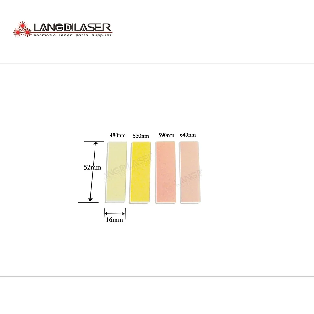 Filtros IPL para pieza de mano IPL, tamaño 52x16x1mm, filtros ópticos, filtros ópticos láser, 4 piezas por lote