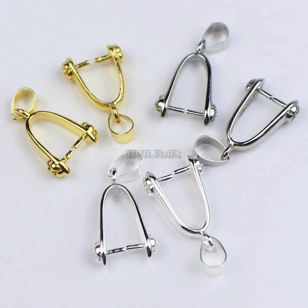 15pcs/lot Wholesale 25x10mm Big Large Rose Pendant Pinch Bails Connectors Pendant Clip Clasp DIY Jewelry Making Accessories