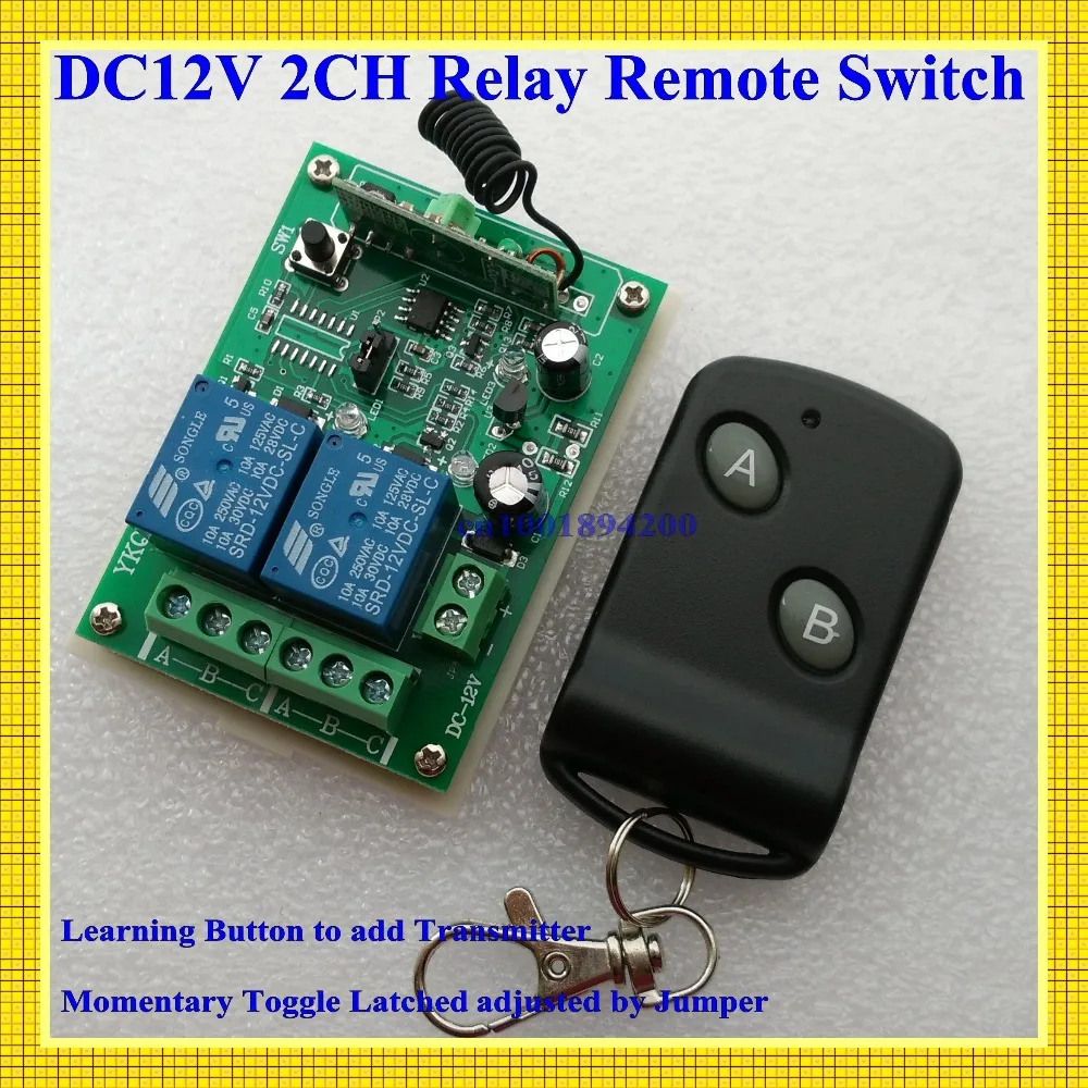 

315/433MHZ 12V 2CH Radio Frequency wireless remote control switch system receiver board & transmitter remote controller 100Unit