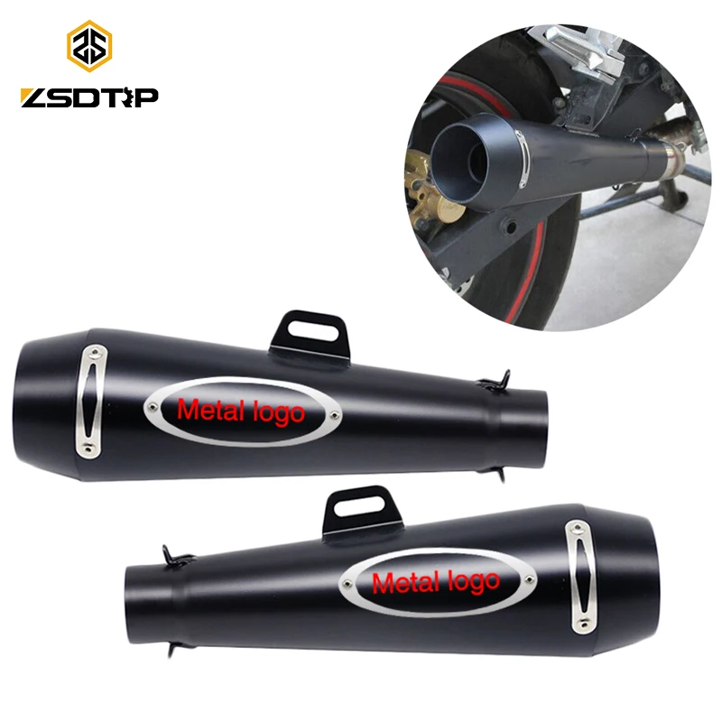 ZSDTRP 51MM Motorcycle Scooter M4 Exhaust Muffler Moto Escape GP Pot Silencer For Most Motocross Dirt Bike Cross ATV Slip on