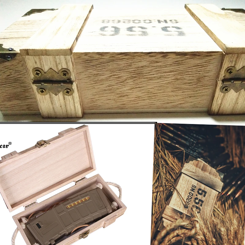 

Тактический металлический замок для хранения, деревянная коробка, контейнер для хранения ювелирных изделий и аксессуаров, сумка для журнала на 5,56 год