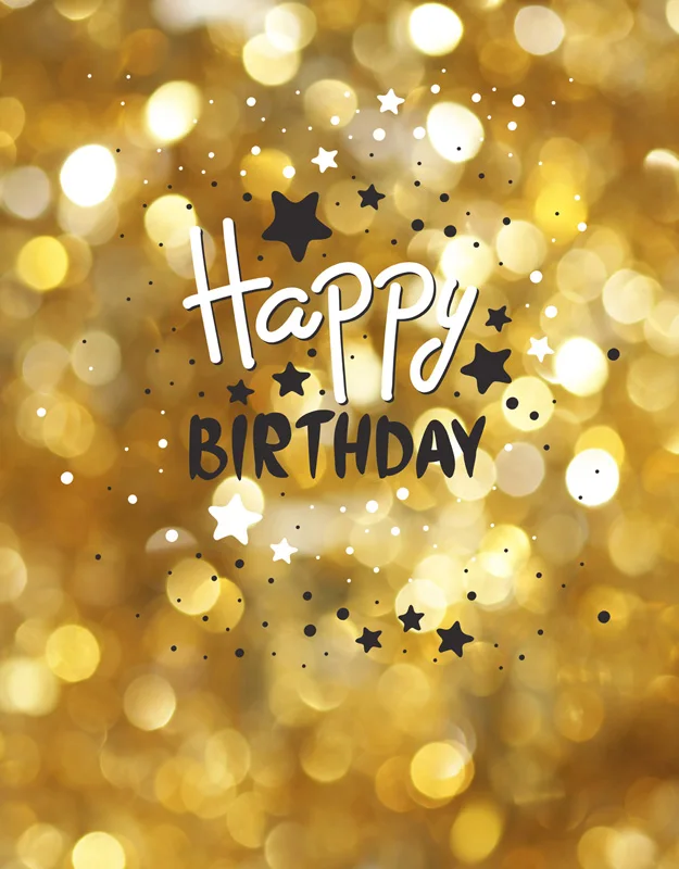 5x7FT ทองจุด Light Bokeh Happy วันเกิดดาว Custom Photo ฉากหลังสตูดิโอพื้นหลังไวนิล150Cm X 220ซม.