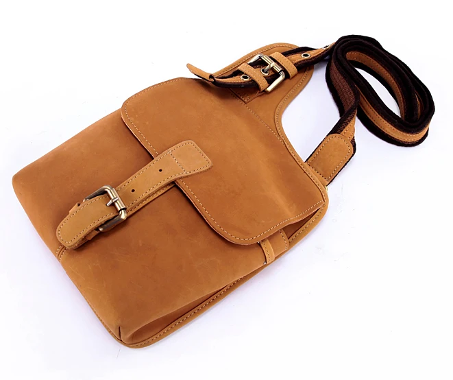 Wholesale Genuine Leather Men shoulder bag Messenger Bags men leather crossbody bag sling Chest Pack