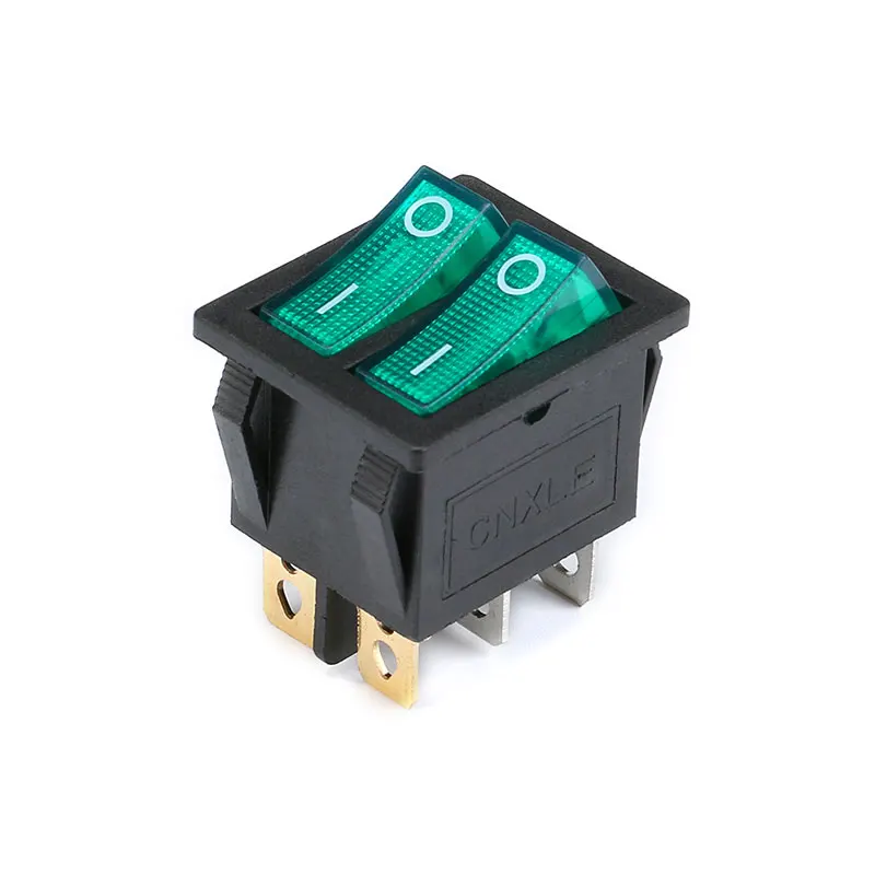 KCD6 4pin 6Pin 16A 250V 20A 125V 25*31MM Double Light Rocker Switch ON-OFF KCD8 Boat Power Switches 31X25 ON OFF ON