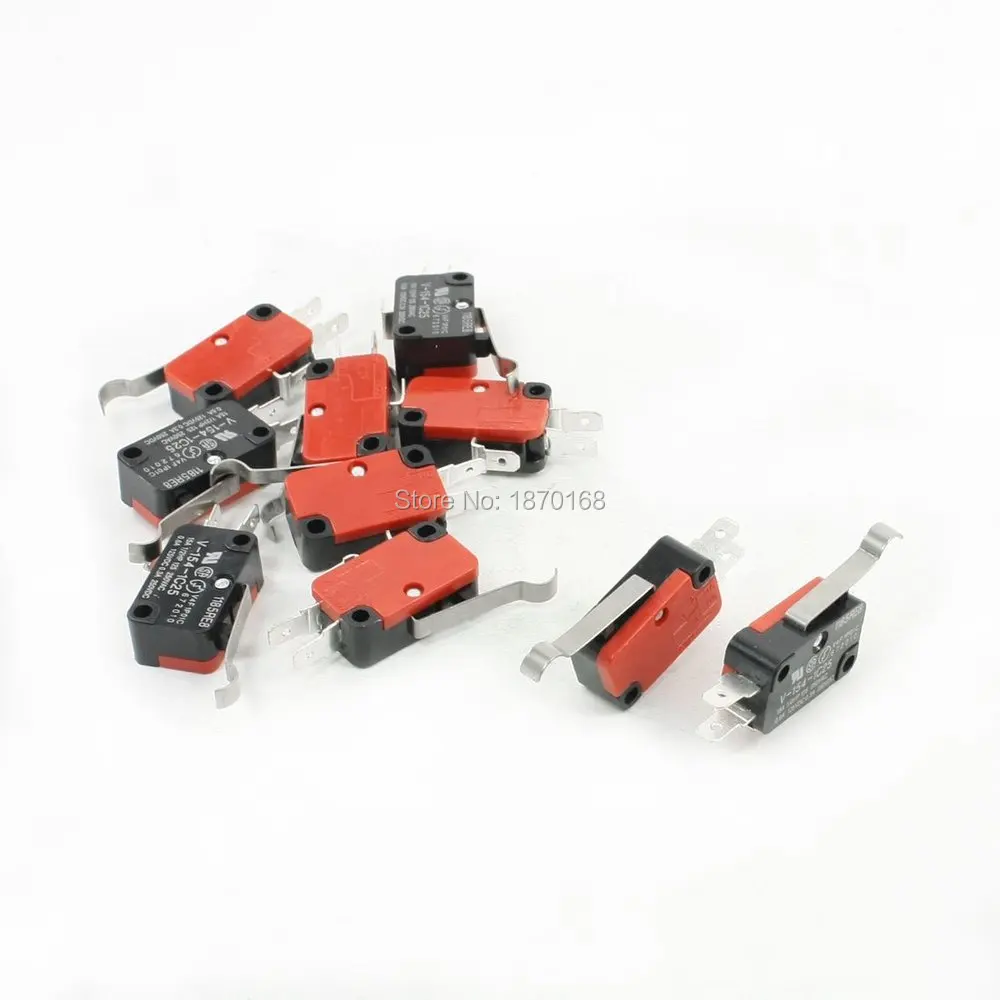 10Pcs/Lots V-154-1C25  pendek engsel tuas SPDT sesaat Limit Switch mikro 15A 250 V oleh Amico