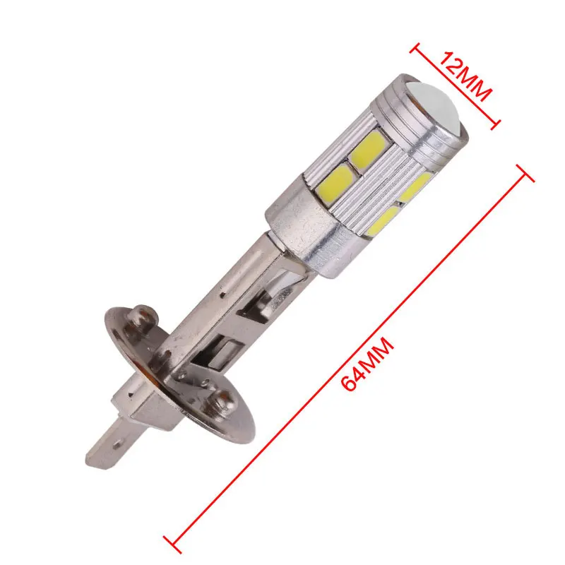 Xenplus 2PCS H1 Led Fog Lamp Car Light 10SMD 5630 5730 Chip Bulb Daytime Running Lights signal bulb white lighting DC 12V 6000k