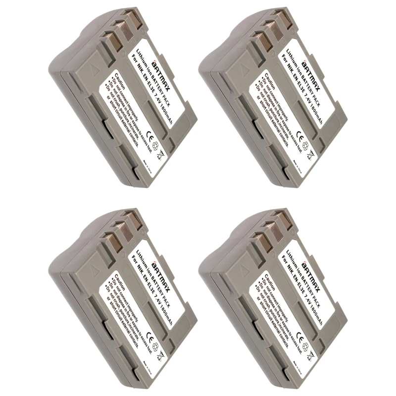 

4 pcs/lot 1800mAh EN-EL3E EN-EL3e ENEL3E EN EL3E Replacement Li-ION Batteries for Nikon D50 D70 D80 D90 D100 D200 D300 D700 z1