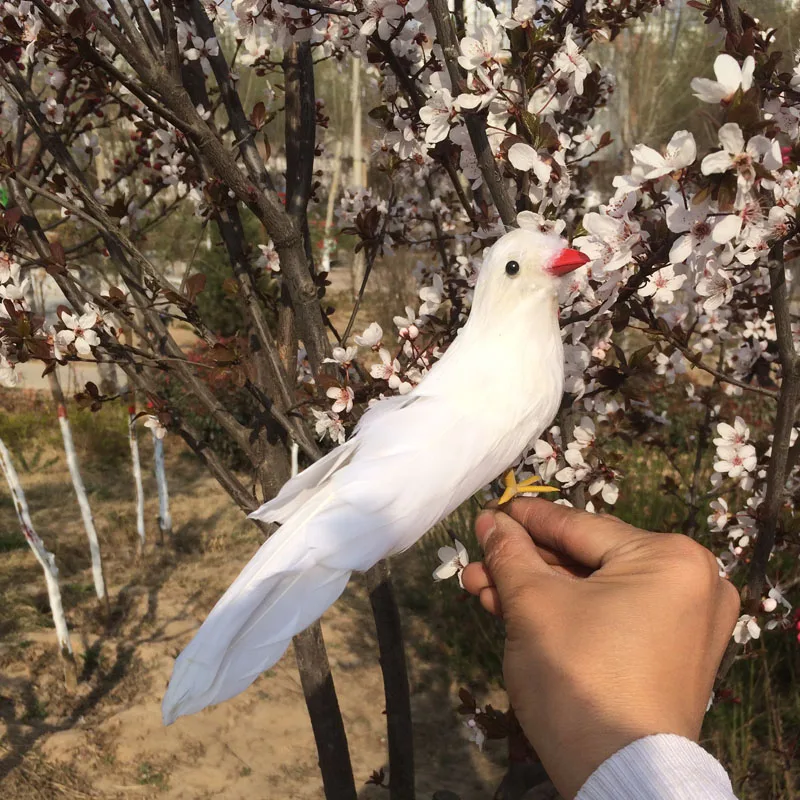 

cute small simulation Bird toy plastic & furs white bird gift about 18cm 1482