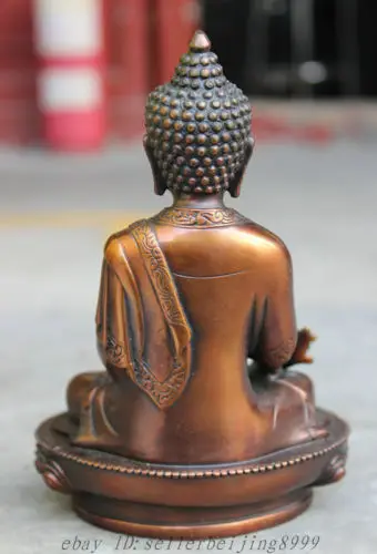 Copper decor Brass Chinese Statue wholesale factory Tibet Buddhist Pure Bronze Buddhist Joss Lotus Shakyamuni Buddha Statue